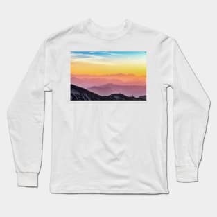 Radiant Horizon: A Colorful Sunset Captured Long Sleeve T-Shirt